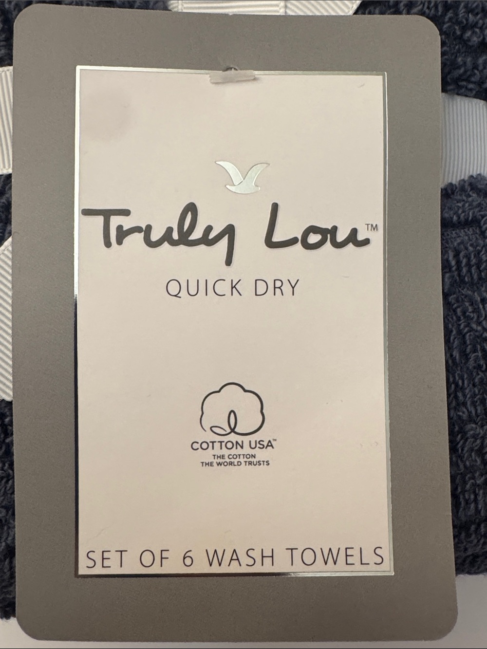 6pc TRULY LOU Quick Dry 100% Cotton Zero Twist Loops Bath Washcloth Towel Set - Picture 3 of 5